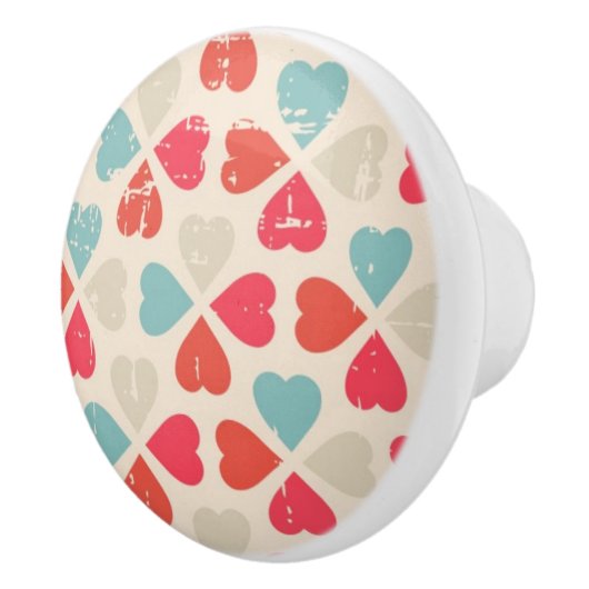 Retro Valentijnsdag Patroon Keramische Knop (Rechts)