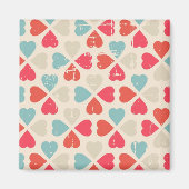 Retro Valentijnsdag Patroon Magneet (Voorkant)