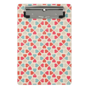 Retro Valentijnsdag Patroon Mini Klembord