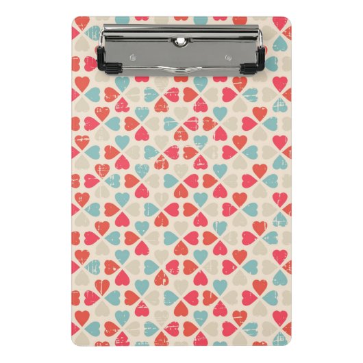 Retro Valentijnsdag Patroon Mini Klembord (Voorkant)