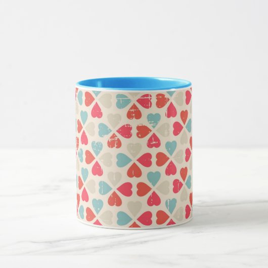 Retro Valentijnsdag Patroon Mok (Midden)