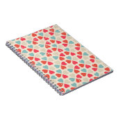 Retro Valentijnsdag Patroon Notitieboek (Rechterzijde)