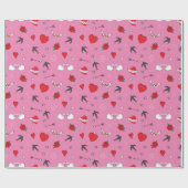Retro Valentijnsdag Patroon op Roze Cadeaupapier (Vlak)