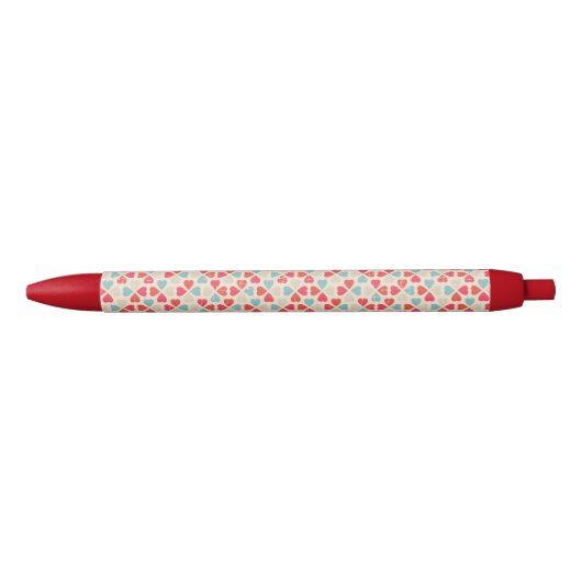 Retro Valentijnsdag Patroon Rode Inkt Pen (Voorkant)