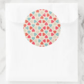 Retro Valentijnsdag Patroon Ronde Sticker (Tas)