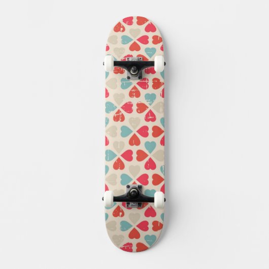 Retro Valentijnsdag Patroon Skateboard (Voorkant)