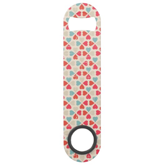 Retro Valentijnsdag Patroon Speed Flessenopener (Voorkant)