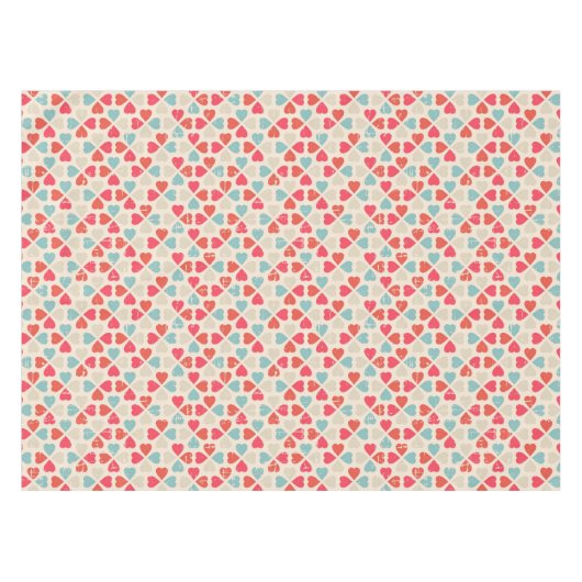 Retro Valentijnsdag Patroon Tafelkleed (Voorkant (Horizontaal))