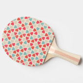 Retro Valentijnsdag Patroon Tafeltennisbatje (Zijkant)