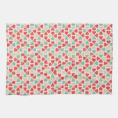 Retro Valentijnsdag Patroon Theedoek (Horizontaal)