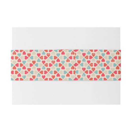 Retro Valentijnsdag Patroon Uitnodigingen Wikkel (Achterkant Voorbeeld)