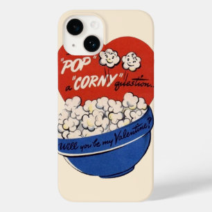 Retro Valentijnsdag, Popcorn Pop a Corny Vraag Case-Mate iPhone Case
