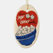 Retro Valentijnsdag, Popcorn Pop a Corny Vraag Keramisch Ornament (Rechts)