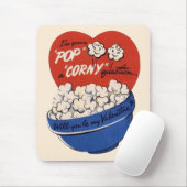 Retro Valentijnsdag, Popcorn Pop a Corny Vraag Muismat (Met muis)