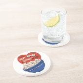 Retro Valentijnsdag, Popcorn Pop a Corny Vraag Zandsteen Onderzetter (Zijkant)