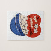 Retro Valentijnsdag, Popcorn Stel een Dwaze Vraag Legpuzzel (Horizontaal)