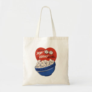 Retro Valentijnsdag, Popcorn Stel een Dwaze Vraag Tote Bag