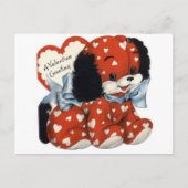 Retro Valentijnsdag Puppy Feestdagenkaart (Voorkant)