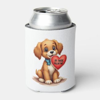 Retro Valentijnsdag Puppy Hond Valentijn  Blikjeskoeler