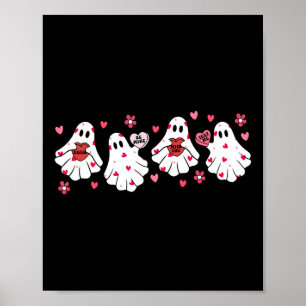 Retro Valentijnsdag Schattigee Ghost Boo Spooky Vr Poster