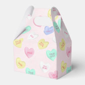 Retro Valentijnsdag Snoep Harten op Baby Roze Bedankdoosjes (Achterkant)