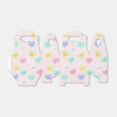 Retro Valentijnsdag Snoep Harten op Baby Roze Bedankdoosjes (Uitgevouwen)