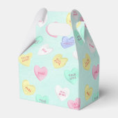 Retro Valentijnsdag Snoep Harten op Blauwgroen Bedankdoosjes (Achterkant)