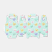 Retro Valentijnsdag Snoep Harten op Blauwgroen Bedankdoosjes (Uitgevouwen)