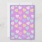 Retro Valentijnsdag Snoep Harten op Paarse Kaart (Achterkant)