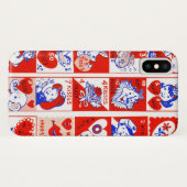 Retro Valentijnsdag stempelpatroon uit de jaren 50 Case-Mate iPhone Case (Achterkant (horizontaal))