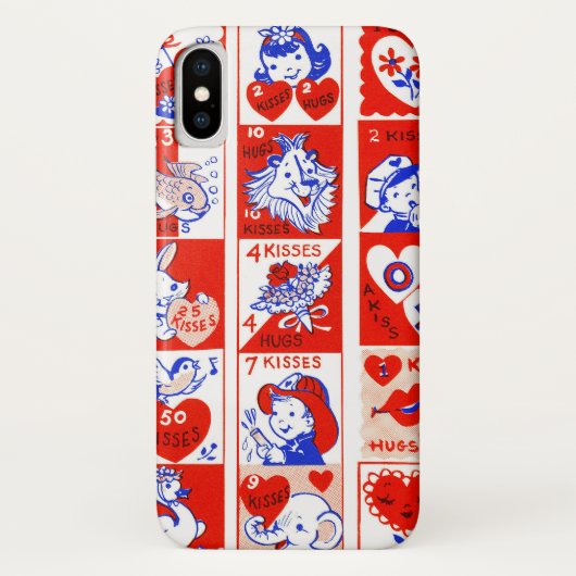 Retro Valentijnsdag stempelpatroon uit de jaren 50 Case-Mate iPhone Case (Achterkant)