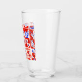 Retro Valentijnsdag stempelpatroon uit de jaren 50 Glas (Links)