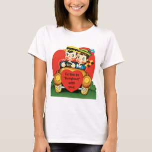 Retro Valentijnsdag, Vintage Jongen en Meisje in A T-shirt