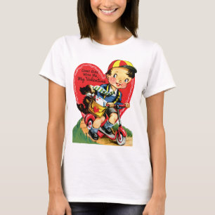 Retro Valentijnsdag, Vintage Jongen op een Step T-shirt