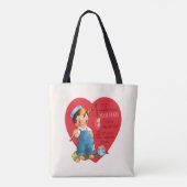 Retro Valentijnsdag, Vintage Jongen Vissen naar Ha Tote Bag (Achterkant)