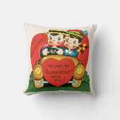 Retro Valentijnsdag, vintage meisje en jongen in a Kussen (Voorkant)