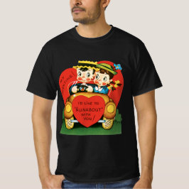 Retro Valentijnsdag, Vintage meisje en jongen in a T-shirt