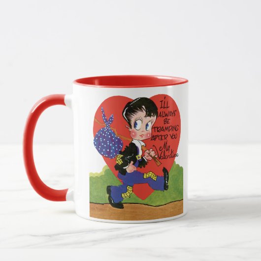 Retro Valentijnsdag, Vintage Zwerfjongen Hart Mok (Links)