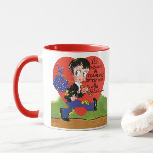 Retro Valentijnsdag, Vintage Zwerfjongen Hart Mok