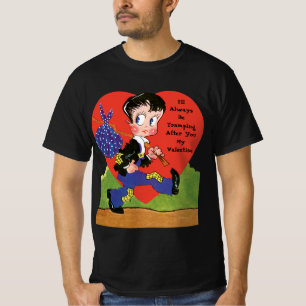 Retro Valentijnsdag, Vintage Zwerfjongen Hart T-shirt