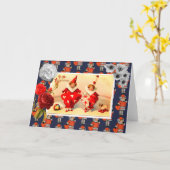 Retro Valentijnsdag Vouwkaart Kaart (Gele Bloem)