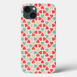 Retro Valentijnsdagpatroon iPhone 13 Hoesje