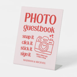 Retro Valentijnsharten Trouwen Rood Roze Reclamebord Met Voetstuk