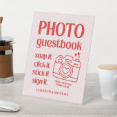 Retro Valentijnsharten Trouwen Rood Roze Reclamebord Met Voetstuk (Insitu)