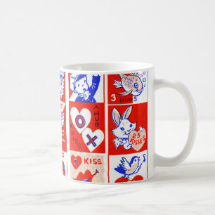 Retro Valentijnstempelpatroon uit de jaren 50 Kits Koffiemok
