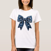 Retro Valentine Bow Denim  T-shirt (Voorkant)