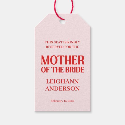 Retro Valentine Bridal Shower Red Pink Cadeaulabel (Voorkant)