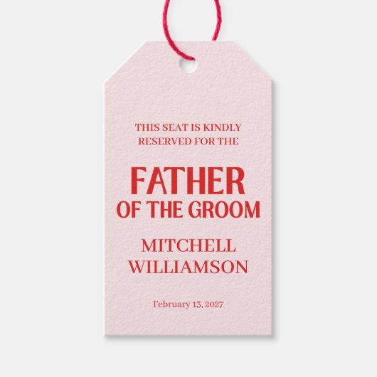 Retro Valentine Bridal Shower Red Pink Cadeaulabel (Voorkant)