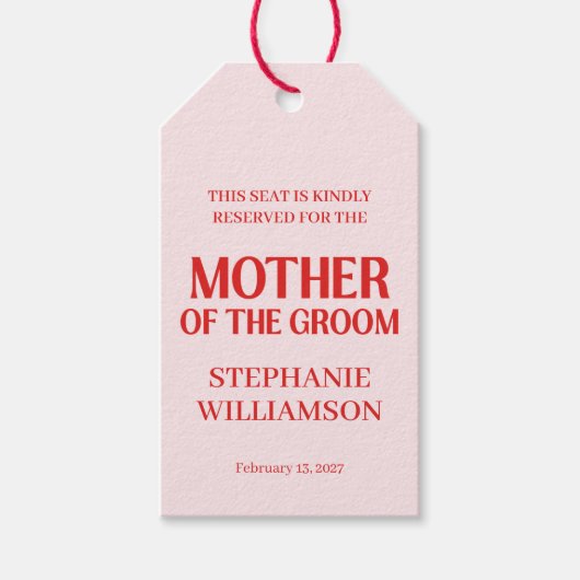 Retro Valentine Bridal Shower Red Pink Cadeaulabel (Voorkant)