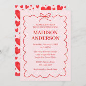 Retro Valentine Bridal Shower Red Pink Kaart (Voorkant / Achterkant)